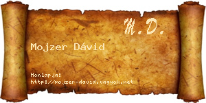Mojzer Dávid névjegykártya